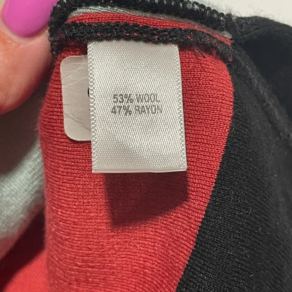 ST JOHN XL Mint Julep Cinnabar Black Caviar Colorblock Sleeveless Wool Knit Tank - Picture 11 of 15
